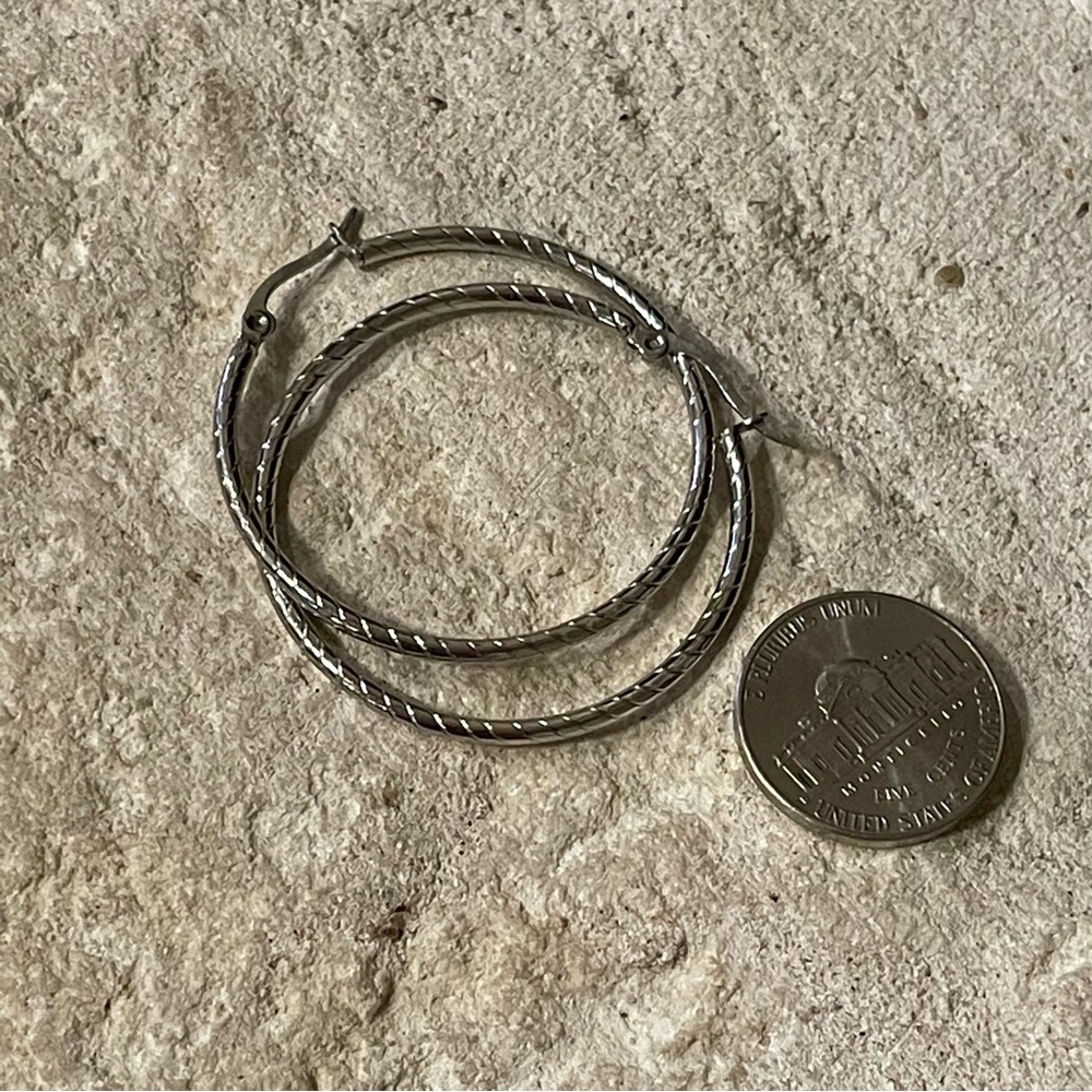 Silver hoop earrings